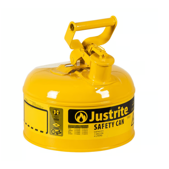 Justrite 7110200 -  4 Litre Çelik Sarı Emniyetli Kap