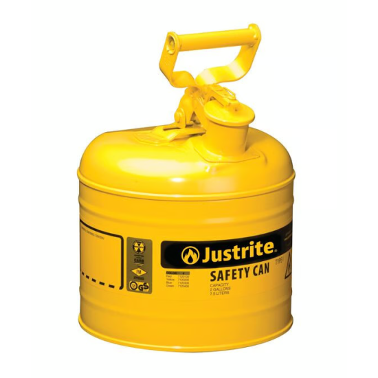 Justrite 7120200 - 7,5 Litre Çelik Sarı Emniyetli Kap